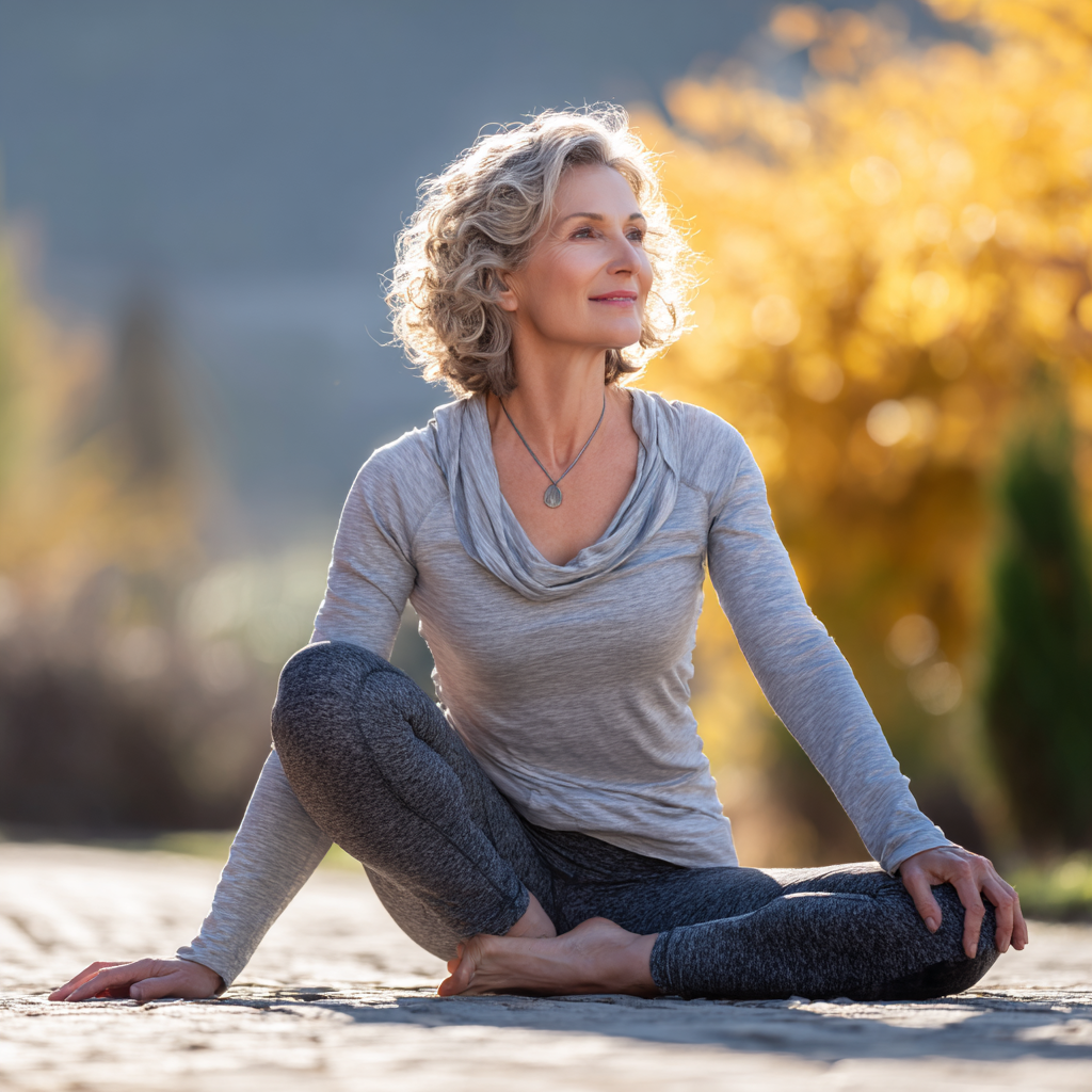 Diverse group of Ukrainian adults of different ages practicing gratitude meditation together, all smiling peacefully with closed eyes